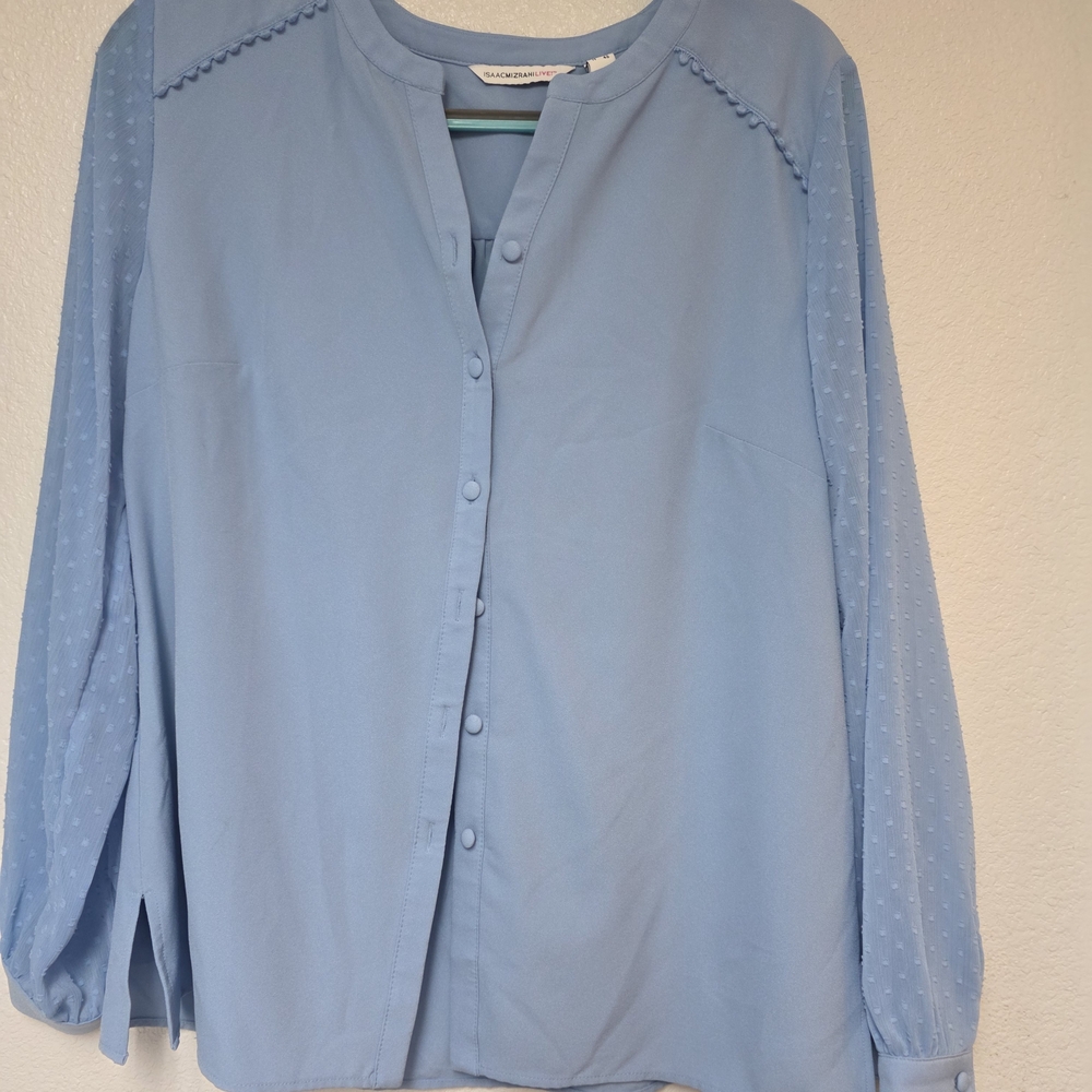 Isaac Mizrahi Live! Sky Blue Blouse